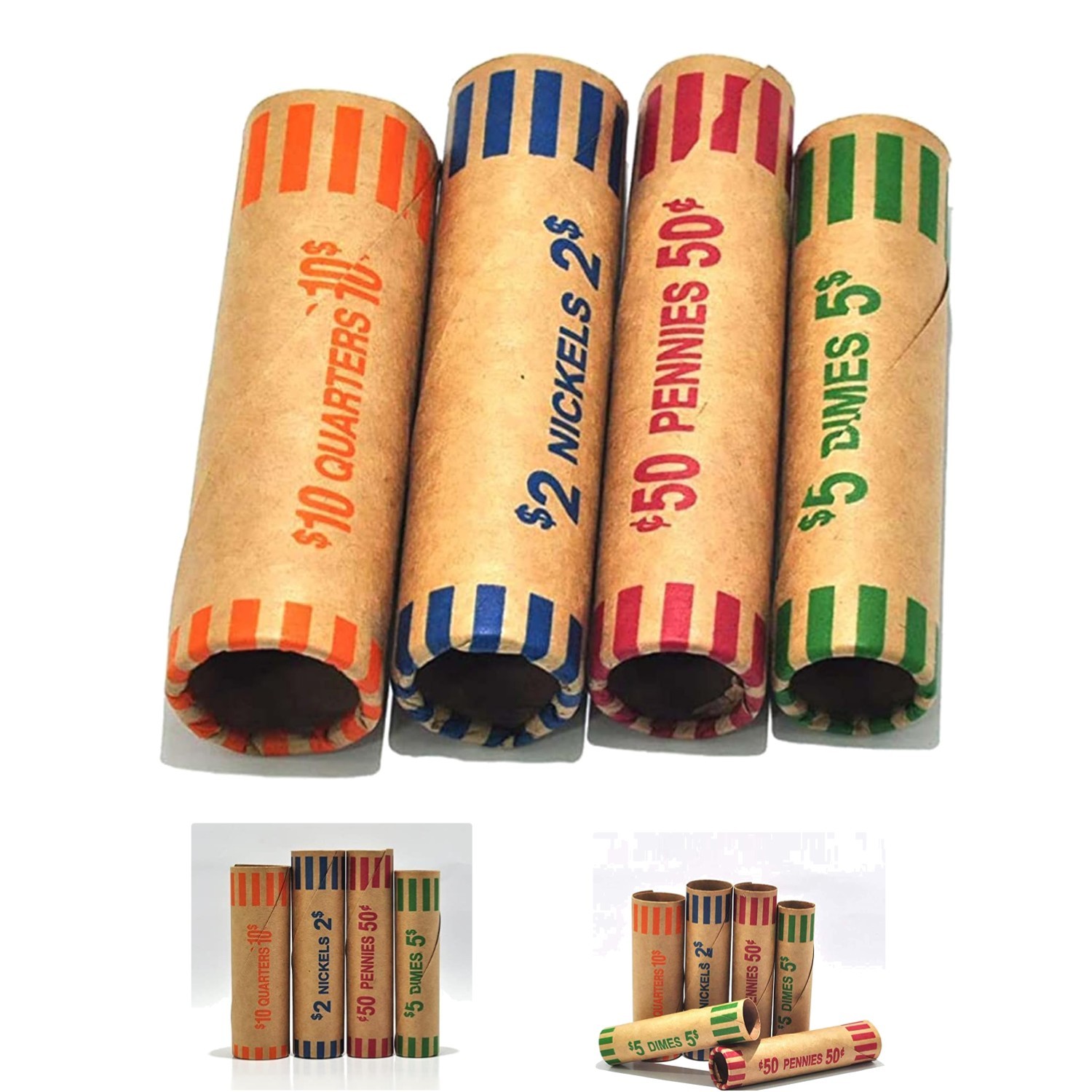 128 Assorted Coin Wrapper Rolls - Perfect for Automatic Machines & Hand Filling