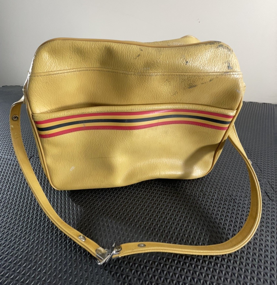 VTG Amelia Earhart Travel Shoulder Bag Mustard Yellow  Tote Rare