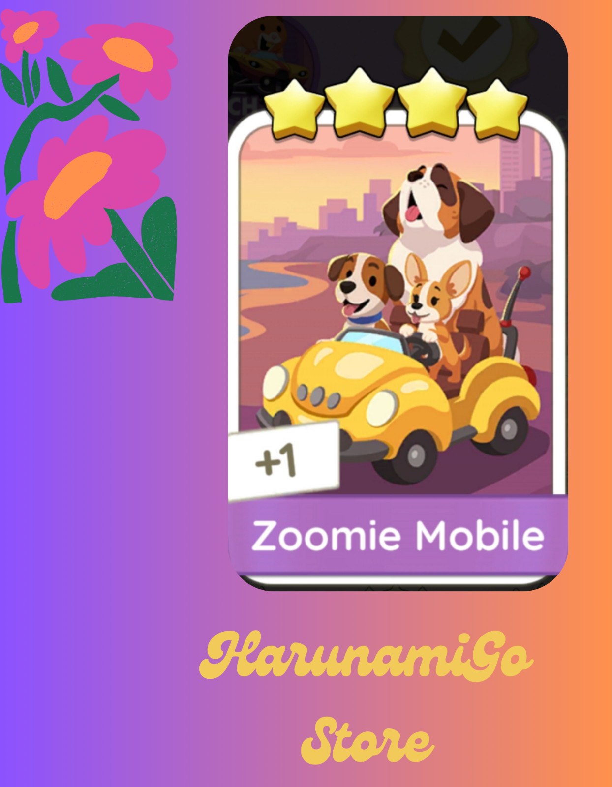 Zoomie Mobile_ Monopoly Go 4 Sticker ⭐⭐⭐⭐  Fast Delivery| Digital Item