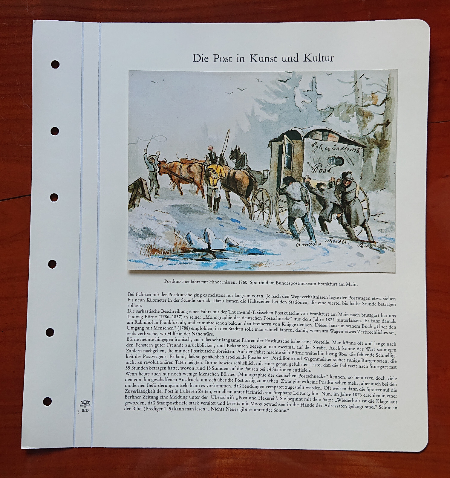 Vordruckblatt the Post Art & Culture Postkutschenfahrt 1860 Sports Image