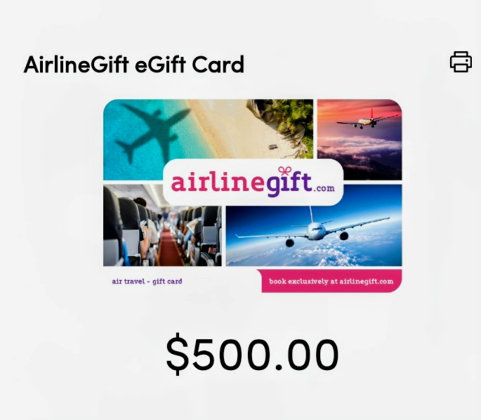 AirlineGift E delivery NEVER used