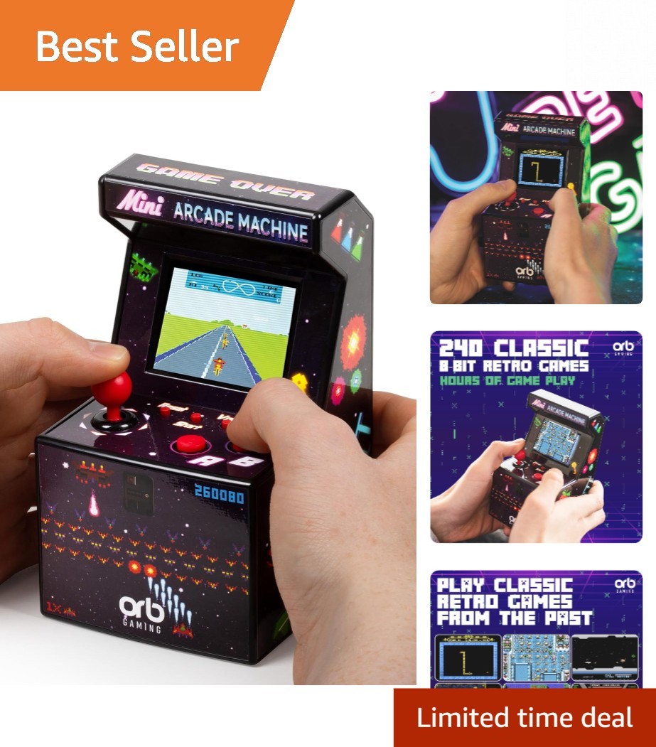 Nostalgic Mini Arcade Machine with 240 Built-in Games – Perfect Gamer Gift