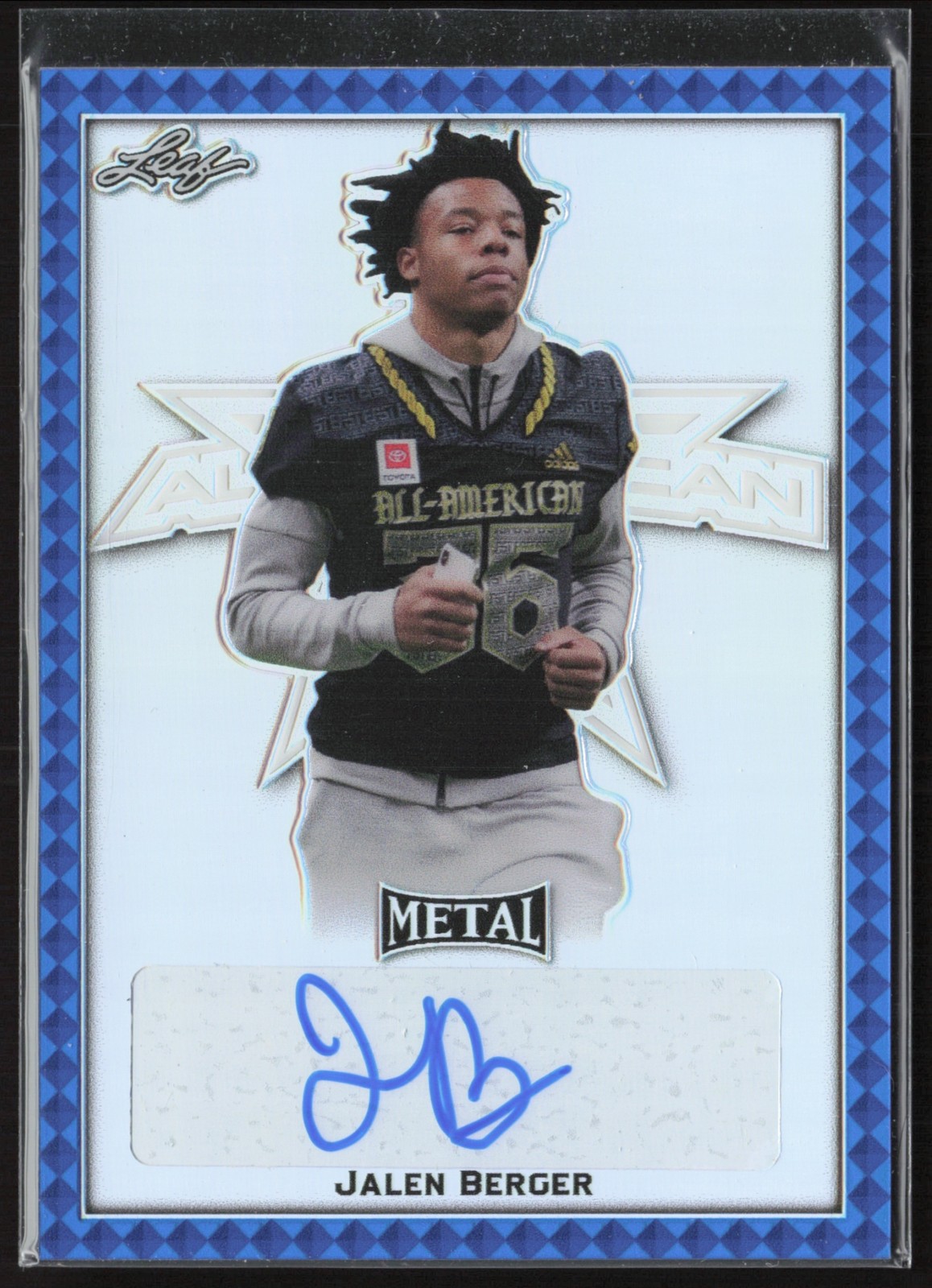 2020 Leaf Metal All American Jalen Berger Blue /25#BA-JB2 Auto