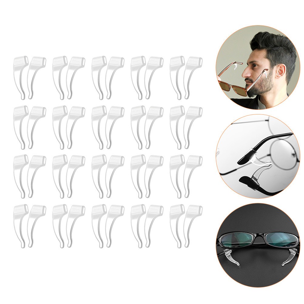  50 Pairs of Anti-skid Glasses Retainers Replaceable Glasses Grips Silicone