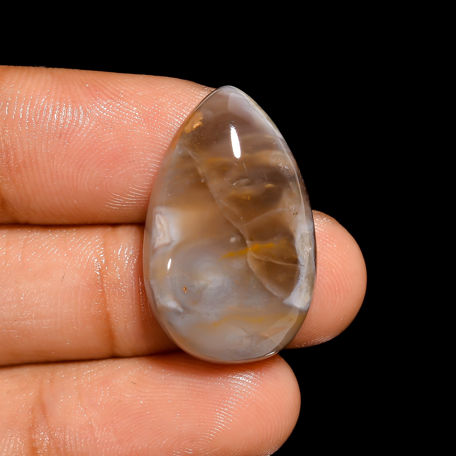Natural Ocean Jasper Pear Shape Cabochon Loose Gemstone 25.5 Ct 26X16X7mm A-1753