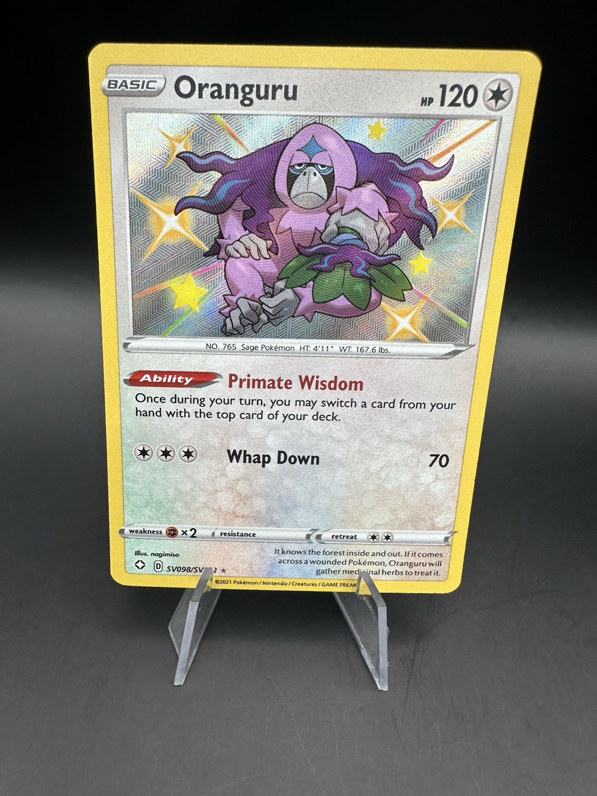 Pokemon Oranguru #SV098/SV122 Shining Fates: Shiny Vault Holo Rare Card - NM
