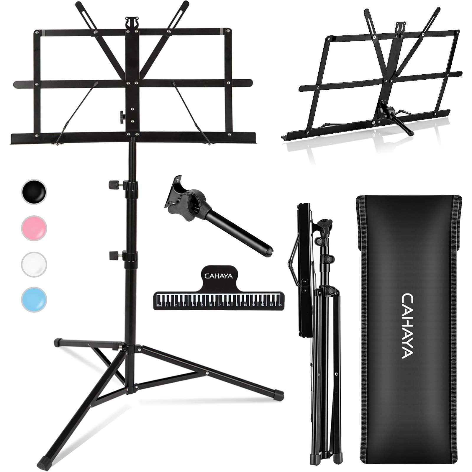 Portable Sheet Music Stand: Dual Use Desktop Book Holder Folding Lightweight ...
