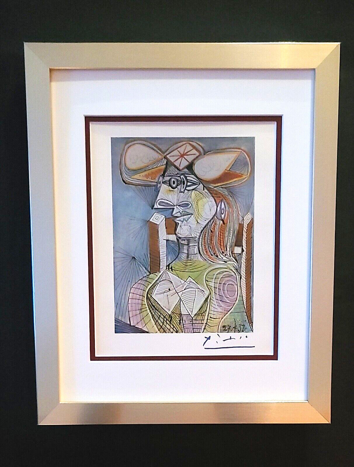 PABLO PICASSO BEAUTIFUL 1948 SIGNED SCARCE PRINT MATTED AND FRAMED + BUY IT NOW!