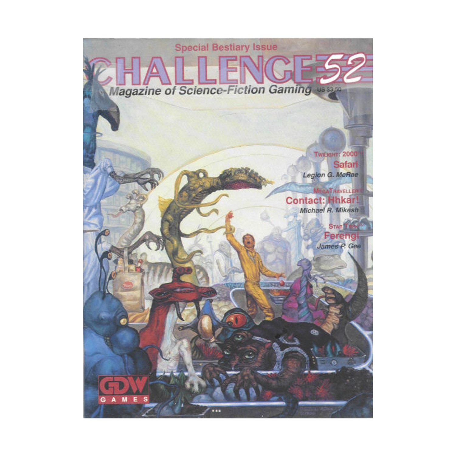 GDW Challenge Ma  #52 "Special Bestiary Issue, Traveller 2000 Safari, S Mag VG+