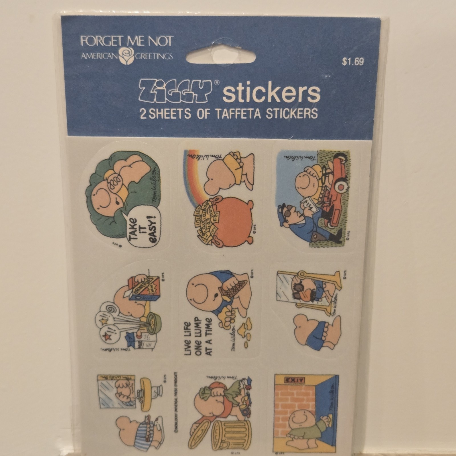 Vintage 80’s TAFFETA STICKERS! American Greetings ZIGGY Sheet New in Package