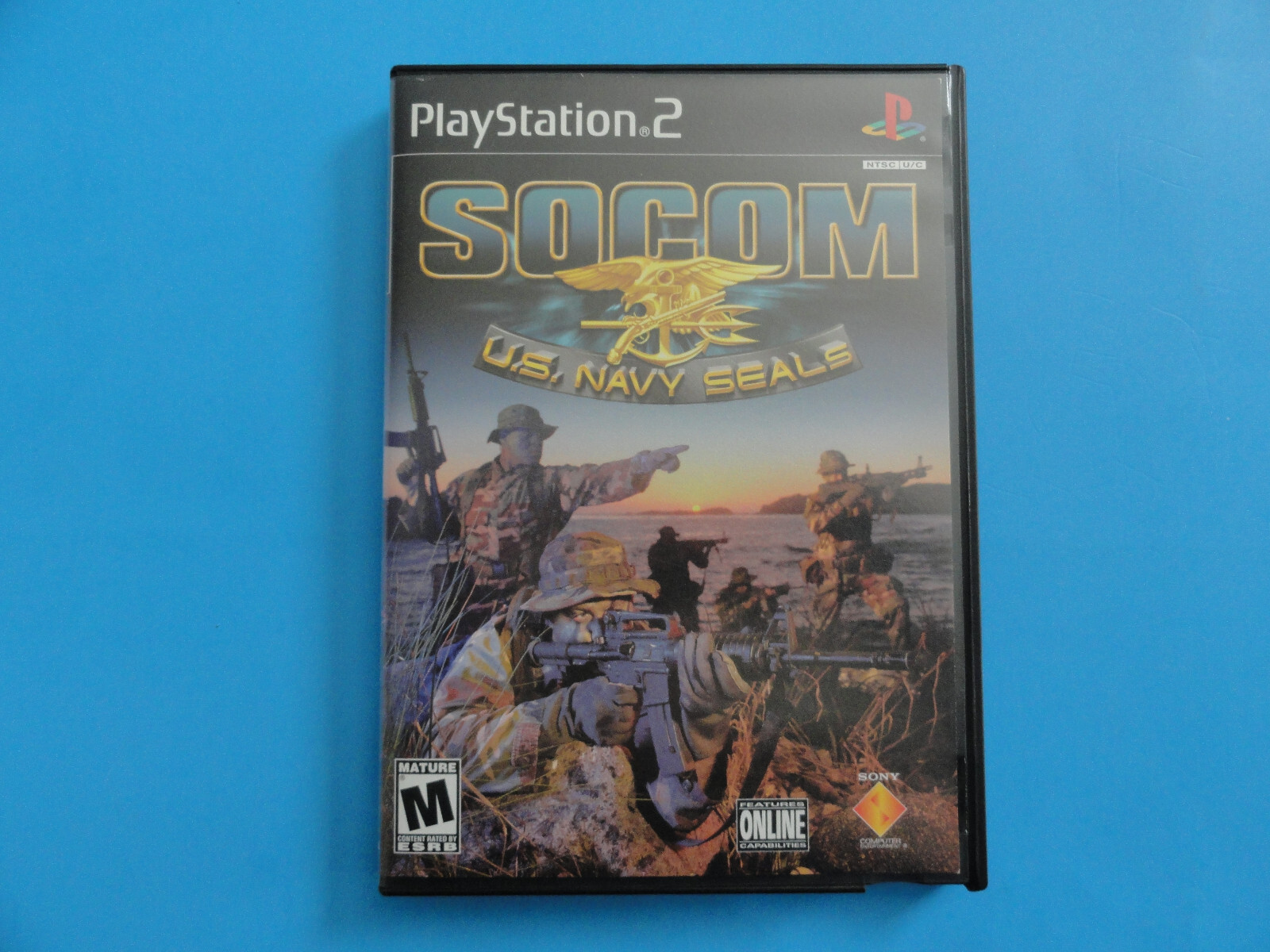 PS2 SOCOM U.S. NAVY SEALS - ORIGINAL COVER ART IN BLOCKBUSTER VIDEO CASE