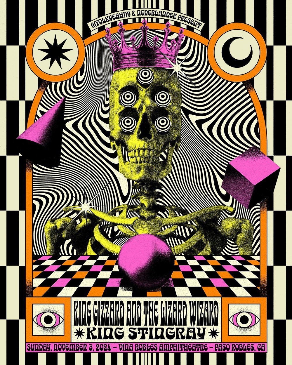 King Gizzard & The Lizard Wizard Paso Robles CA 2024 Concert Poster