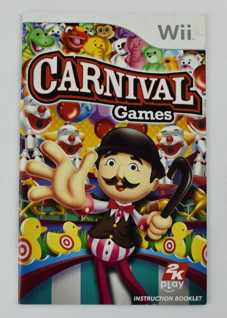 Carnival Games Nintendo Wii Authentic Instruction Manual Booklet Only