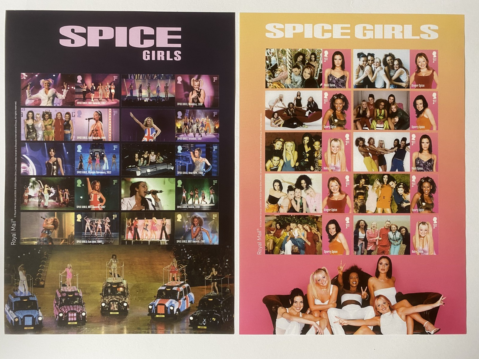 GB Stamps Royal Mail SPICE GIRLS Smiler Sheets Both MNH