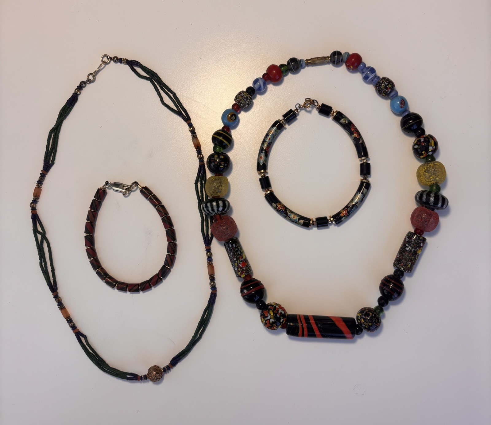 Assorted Beaded Jewelry, Two Necklaces And Two Bracelets