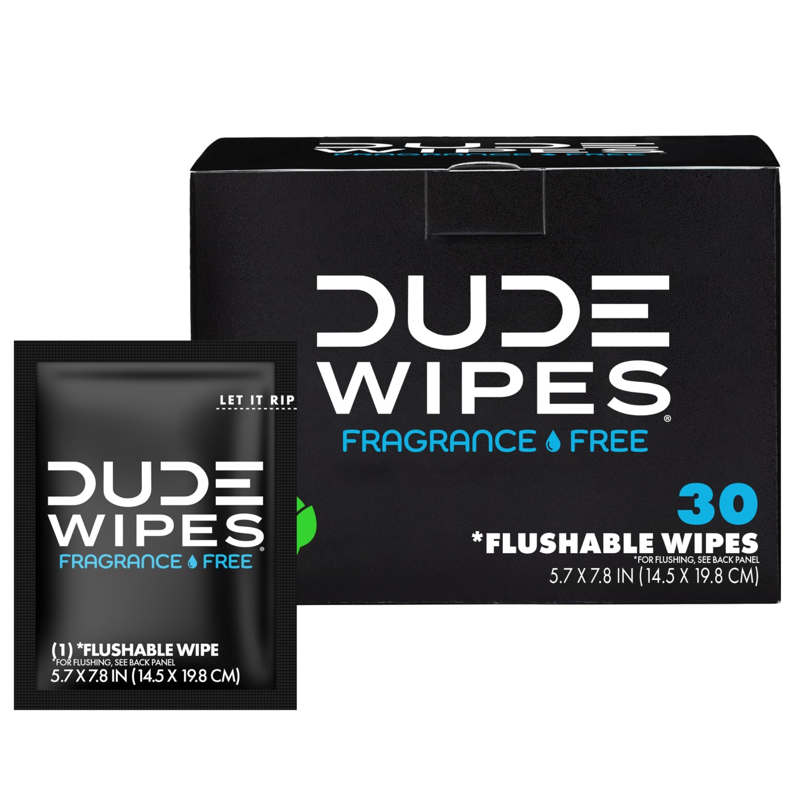 DUDE Wipes On-The-Go Unscented Travel - 30 30 Count (Pack of 1), White 
