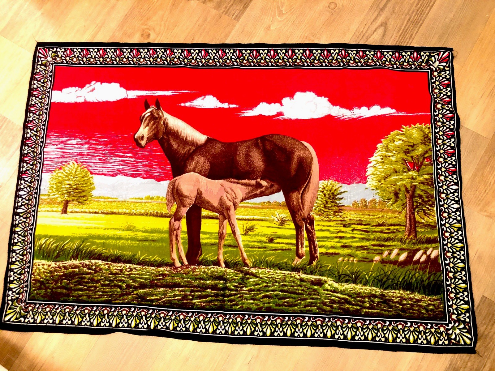 Vintage Soft Horse Tapestry Western Cottage Cabincore Vibes Rare Yellowstone