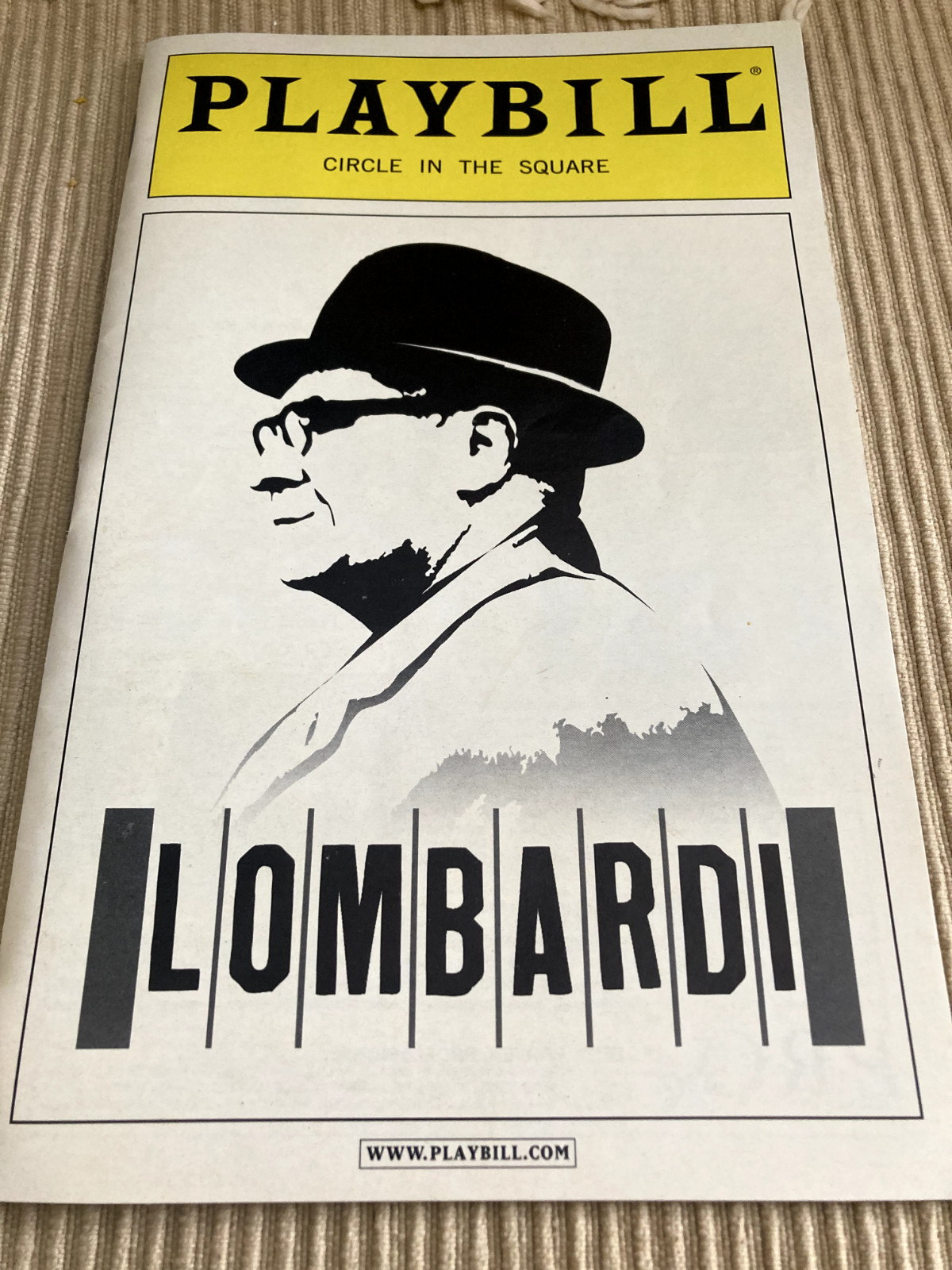LOMBARDI, PLAYBILL, OCTOBER 2010, CIRCLE IN THE SQUARE