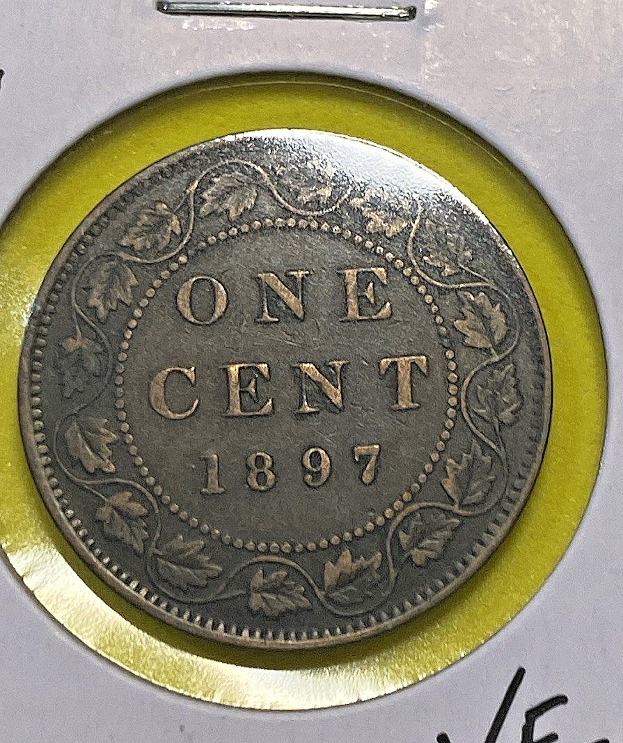 1897 Canada One Cent - Large 1 Penny - VF 20 - Queen Victoria - Bronze