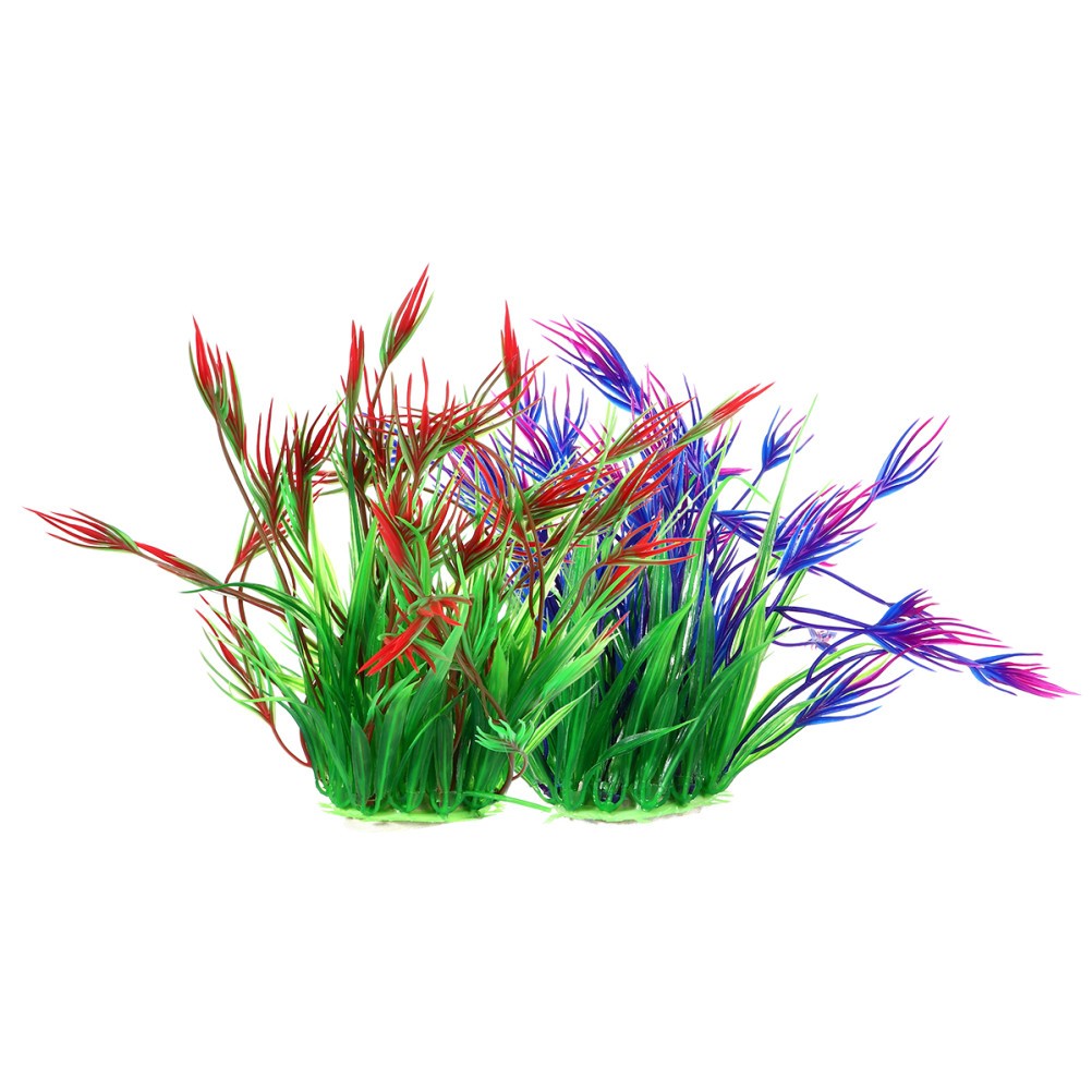 2Pcs Artificial Aquarium Plants Grass Fish Tank Underwater Decoration Ornament