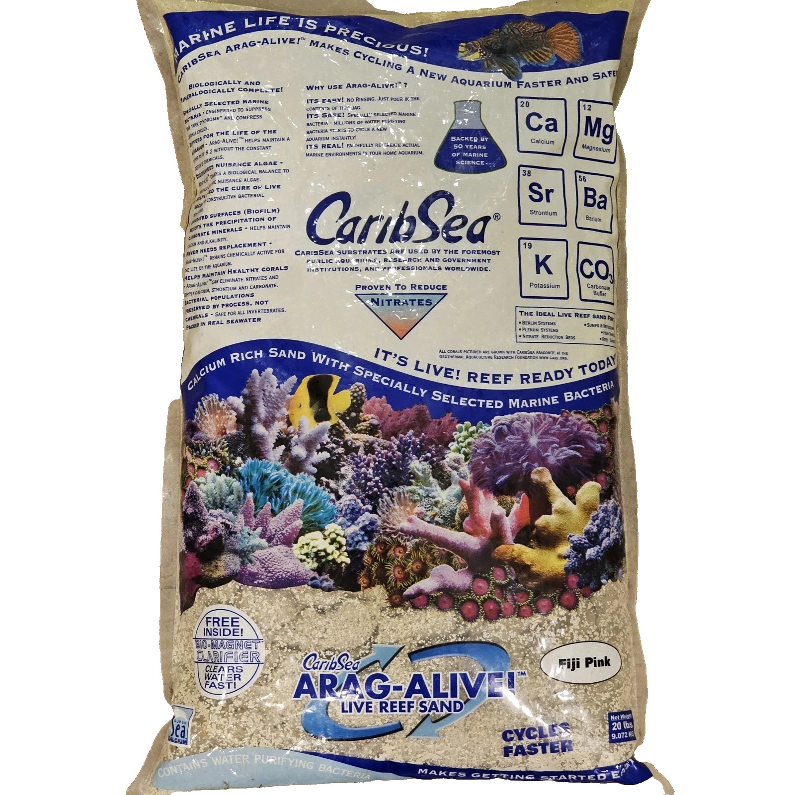 CaribSea Arag-Alive Fiji Pink Aquarium Sand 20 lb