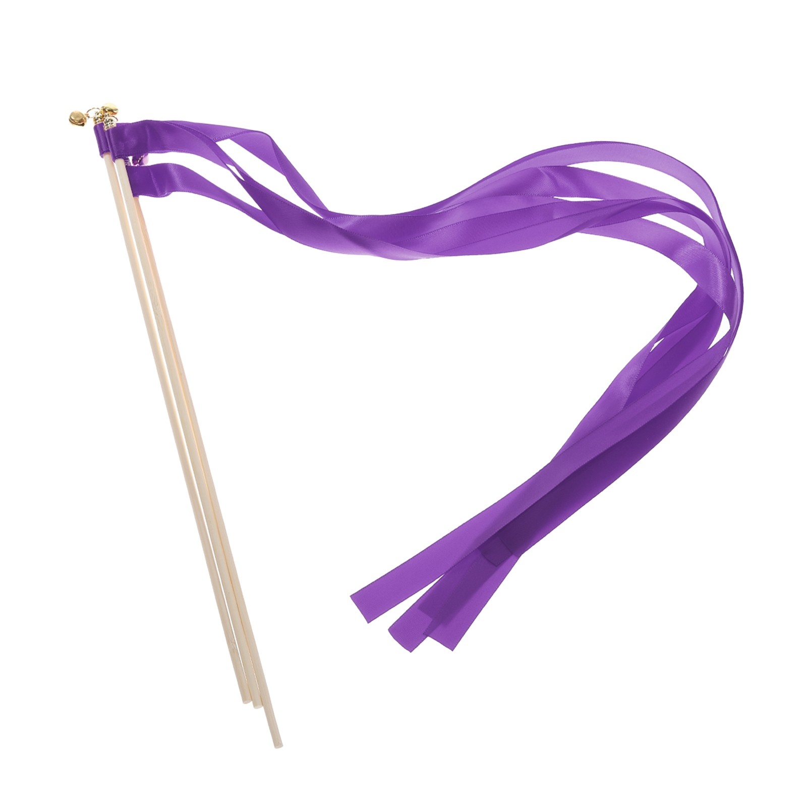 20Pcs Wedding  Party Ribbon Streamers Sticks Purple