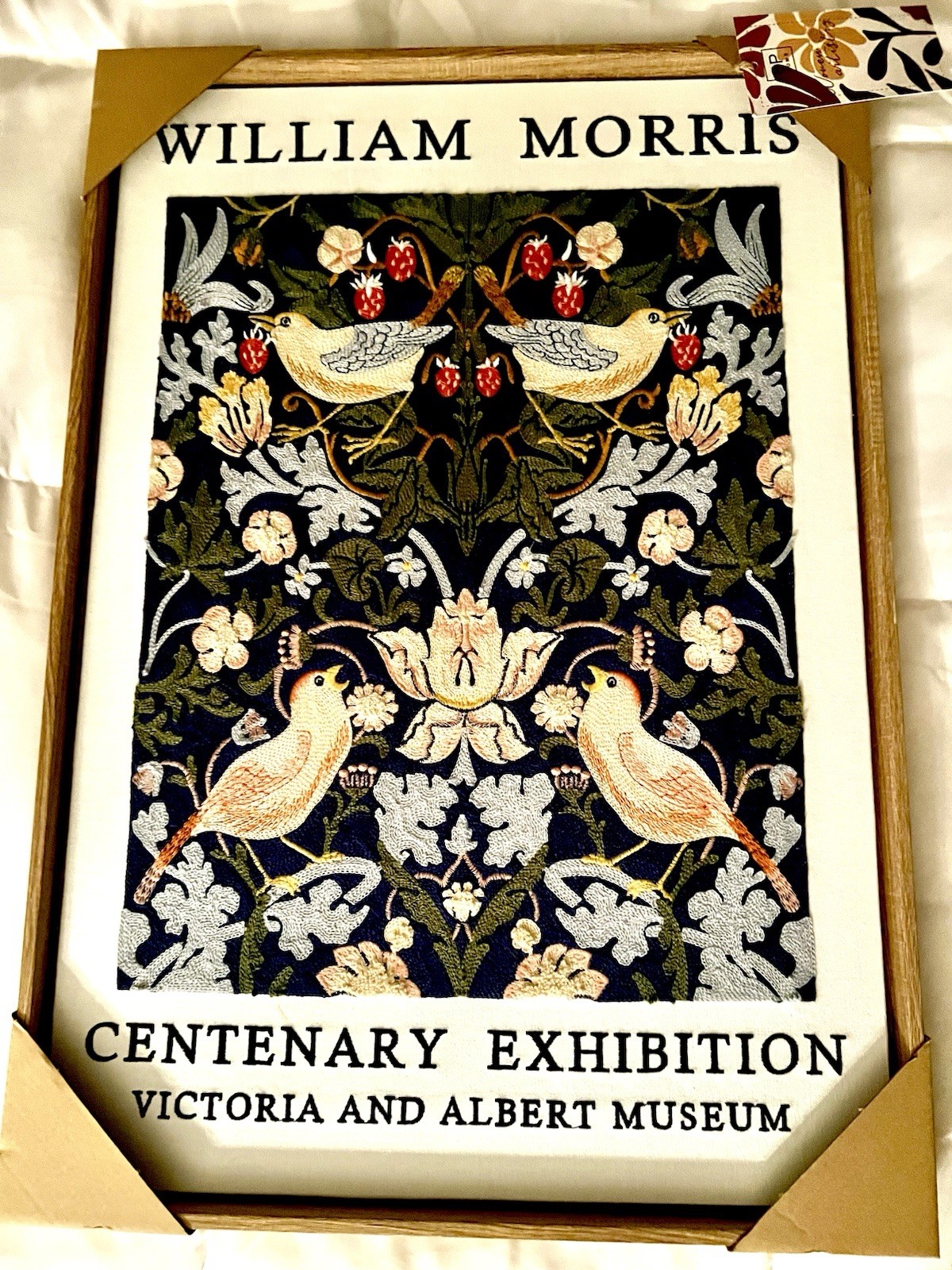 NEW BP Home Willian Morris Embroidery Woven Wall Art  Birds Flowers 18”x 26”