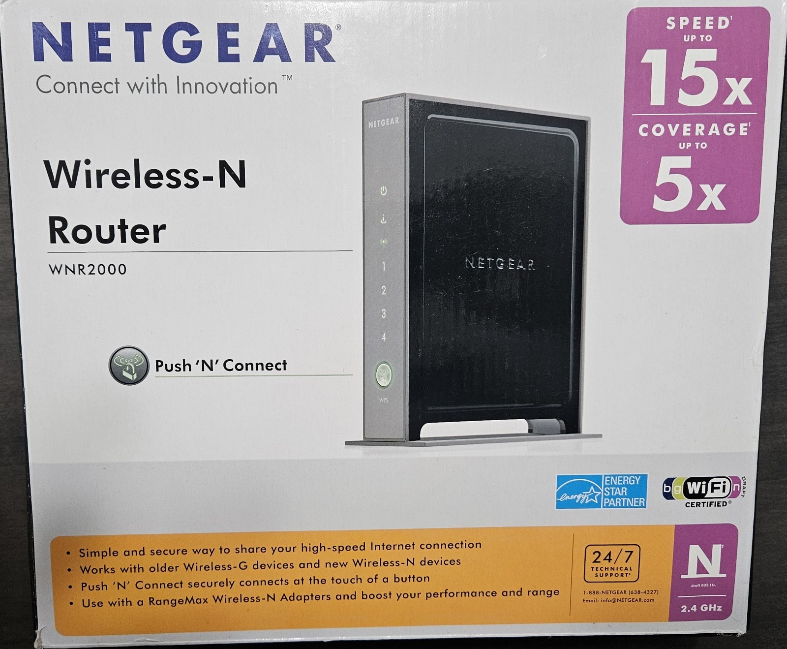 Netgear Wireless-N Router Model # WNR2000 4 Ports Wifi Router