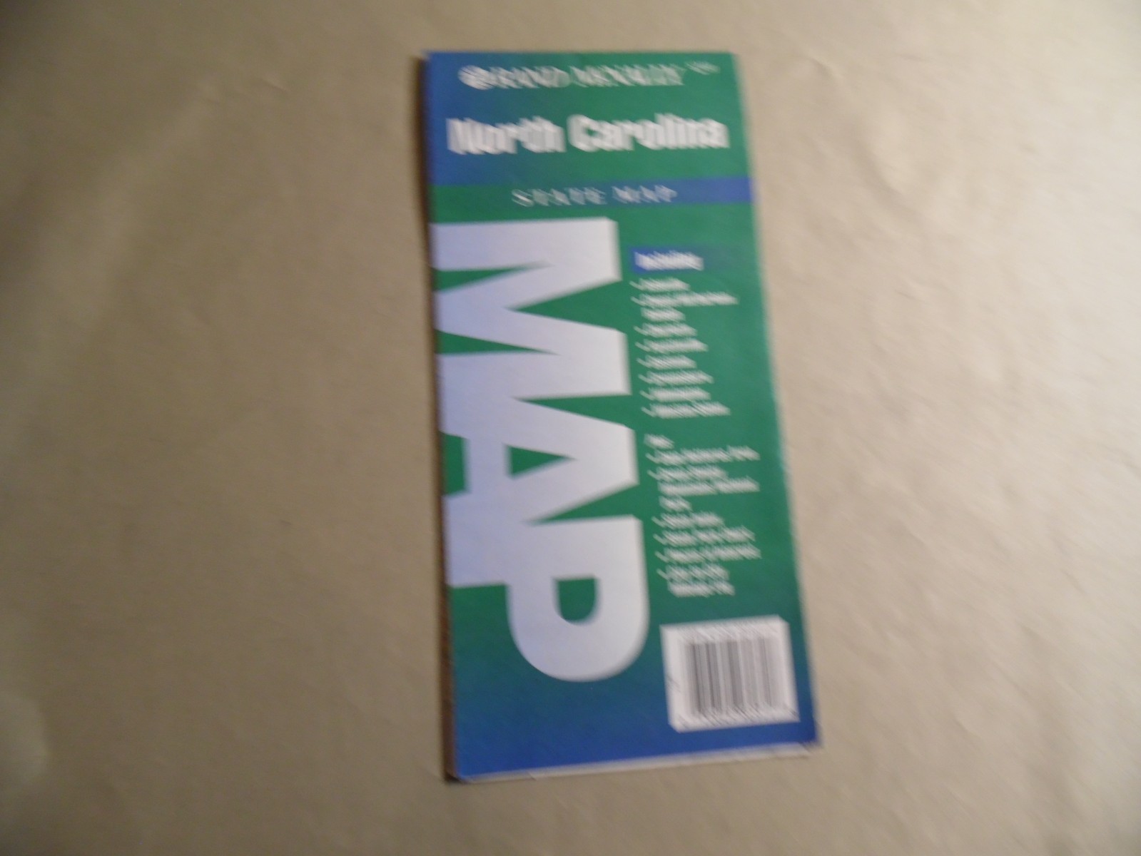 Rand Mcnally Map of North Carolina / Circa 1994 / Free Domestic Shipping