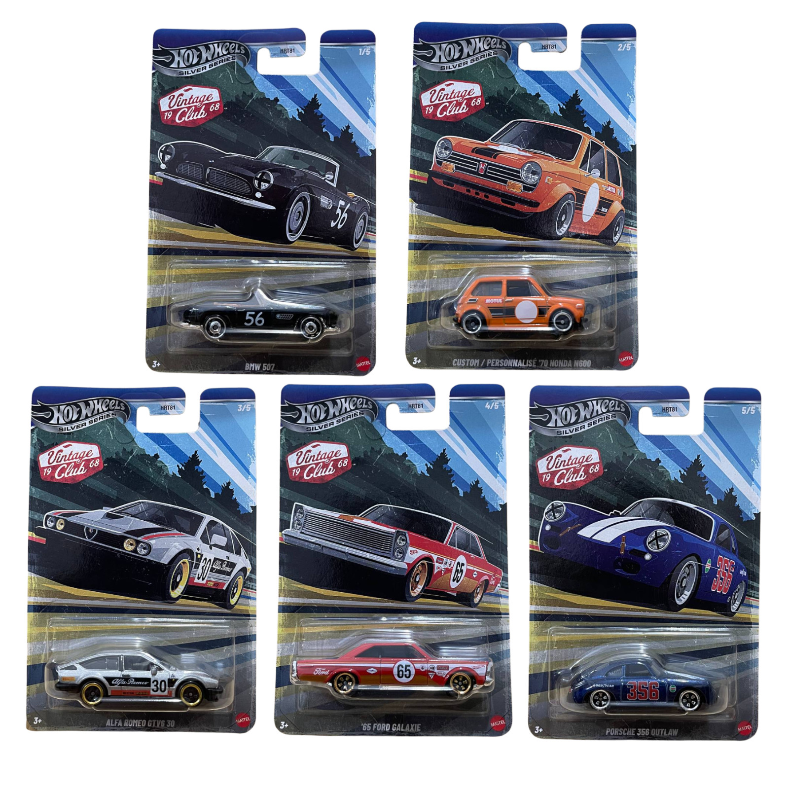 Hot Wheels 2026 Silver Series - Vintage Club Set of 5