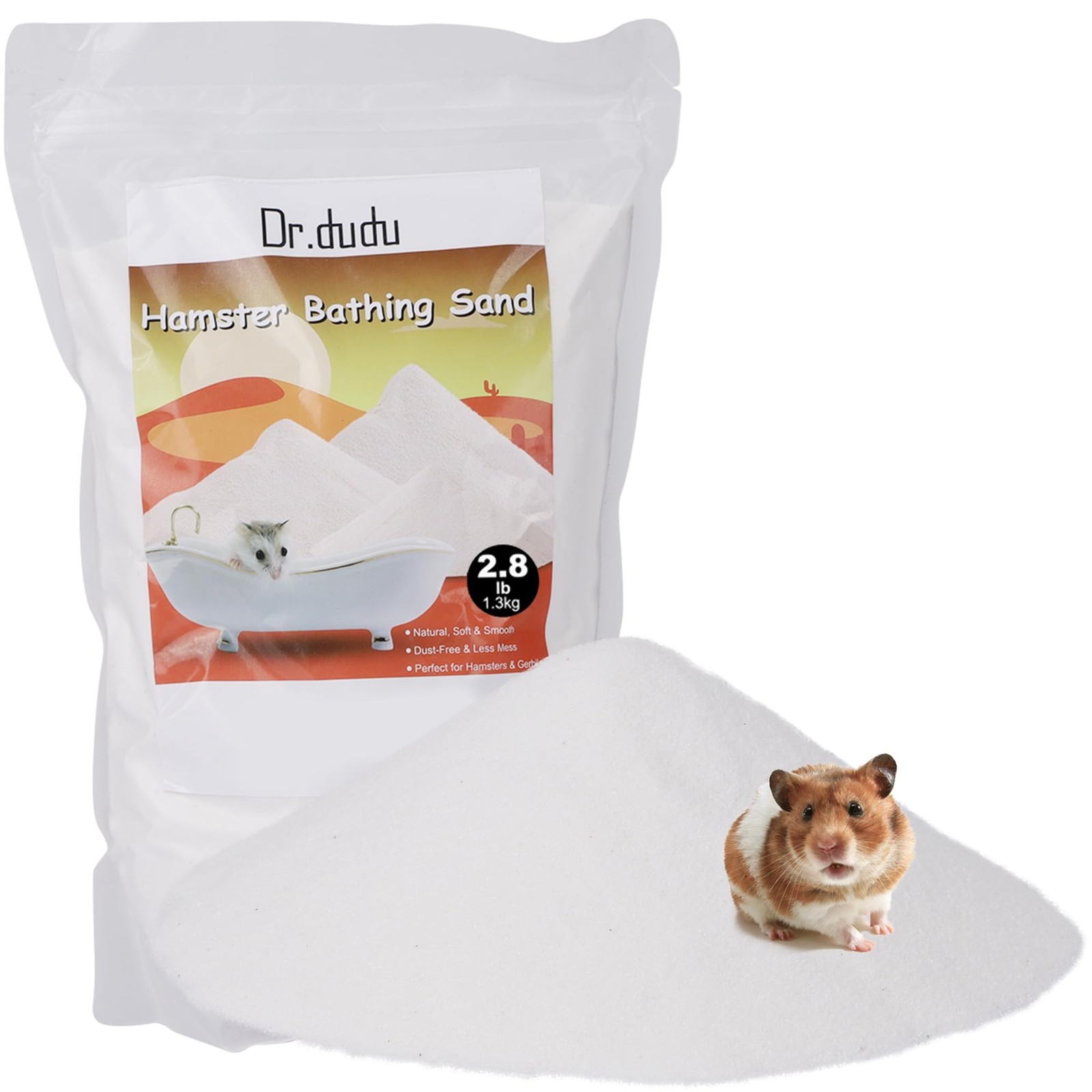 Hamster Bath Sand, 2.8lb Dust Free Desert Sand or Potty Litter Sand for Hamst...