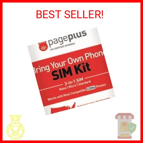 Page Plus SIM CARD 4G LTE 3 in 1 Sim Kit, Black (Nano-Micro-Standard)