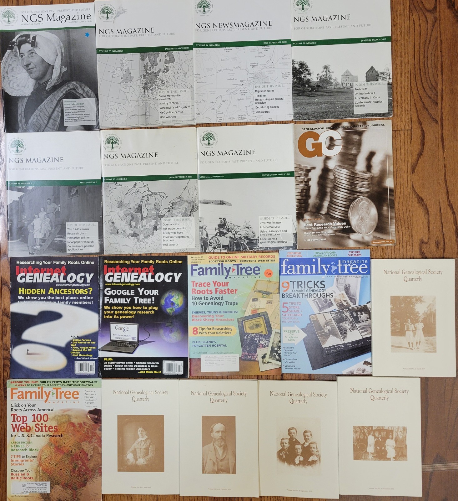 Lot 18 GENEALOGY Magazines-Family Tree-National Genealogical Society-Research