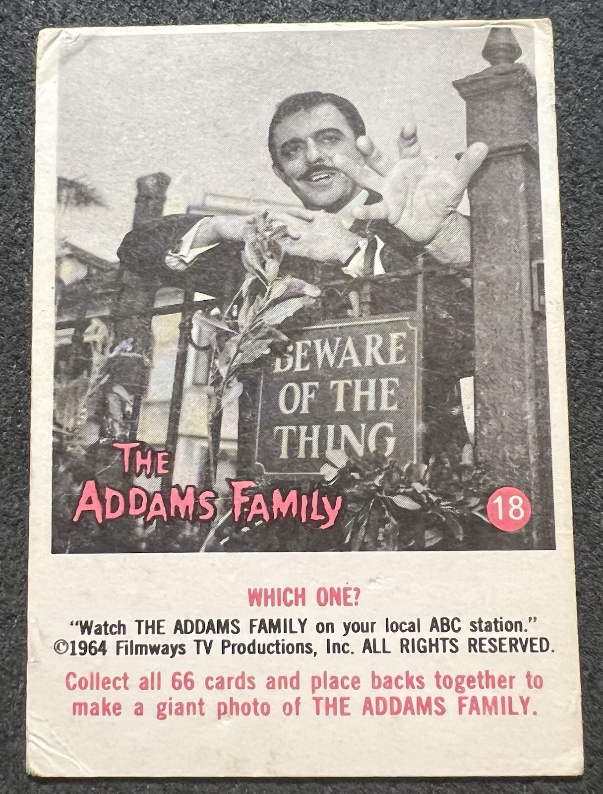1964 DONRUSS THE ADDAMS FAMILY TRADING CARD #18 GOOD OC