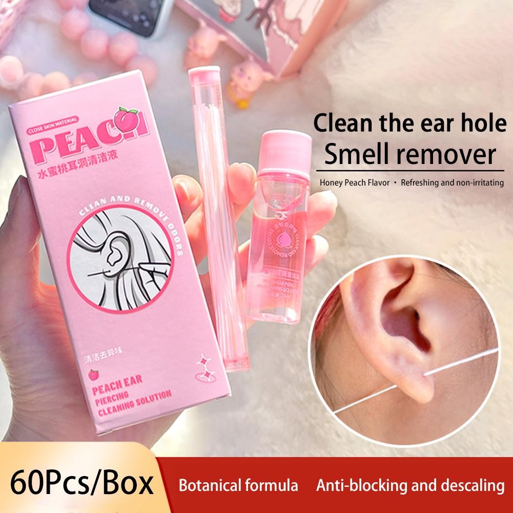 60pcs Pierced Ear Cleaning Set Ear Holes Cleanse Piercing Aftercare Y3V5 C1E7