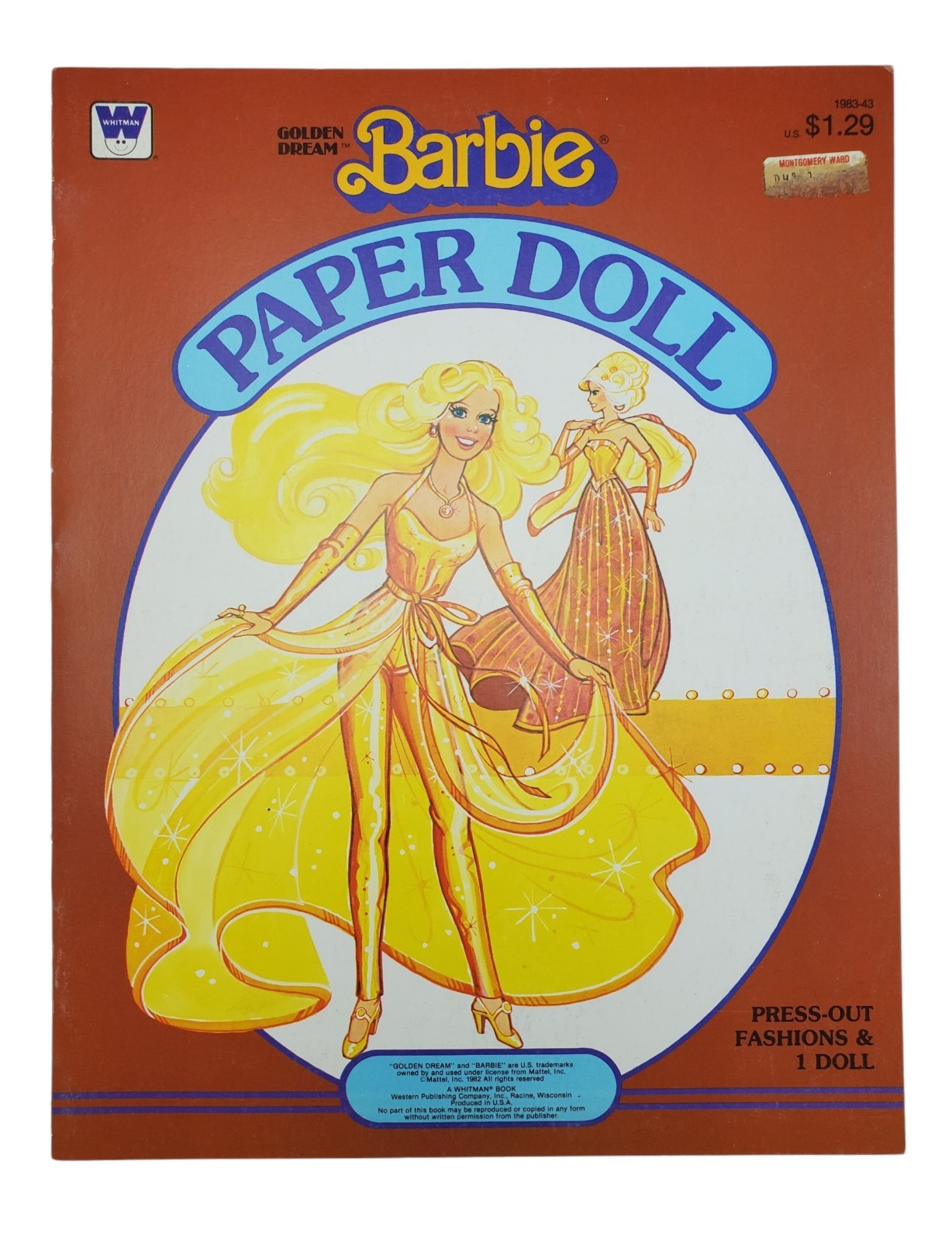 Vintage GOLDEN DREAM BARBIE Paper Doll Book Whitman 1982 No. #1983-43 Uncut
