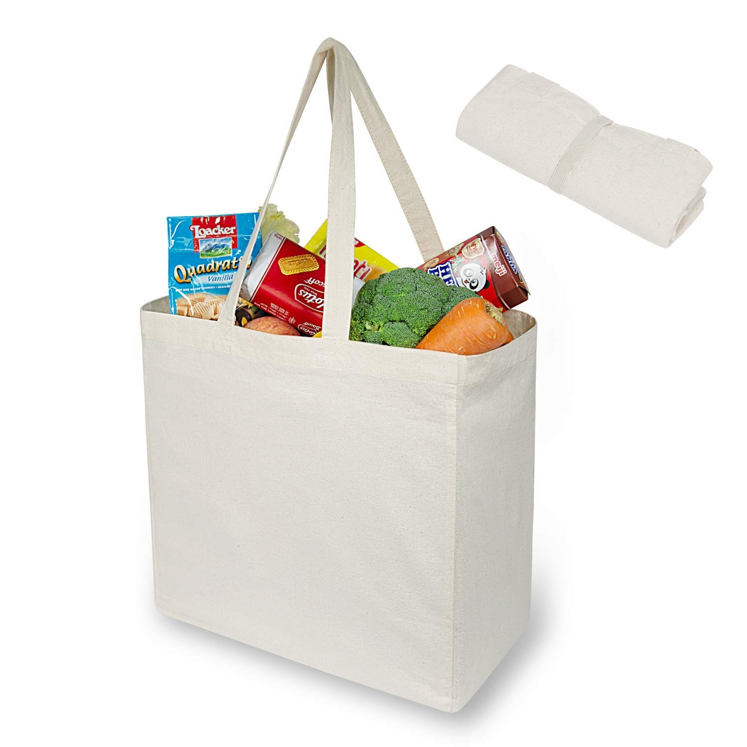 2 | 6 | 12 Pack Reusable Grocery Shopping totes, Foldable Canvas Bags (Pack o...