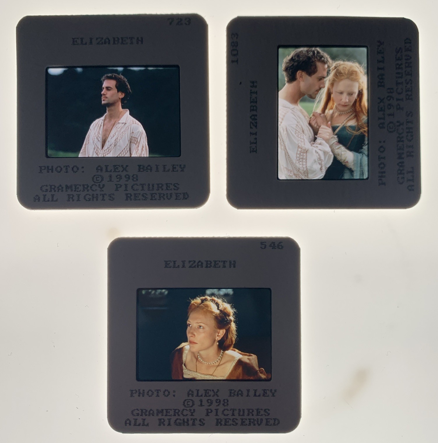 ELIZABETH Ralph Fiennes Cate Blanchett 1998 35mm Publicity Slides x3