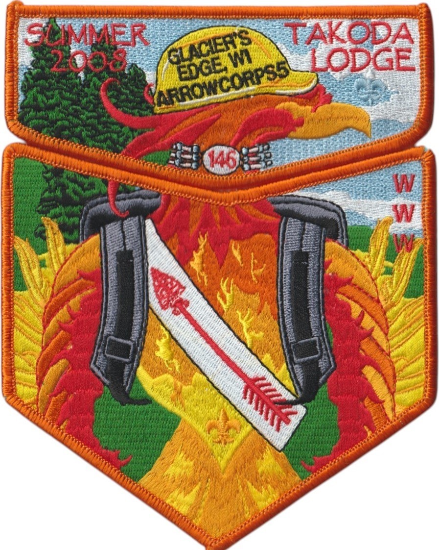 Takoda Lodge 146 WI 2009 Arrowcorps 5 Flap Set Orange Bdr (AR6600)