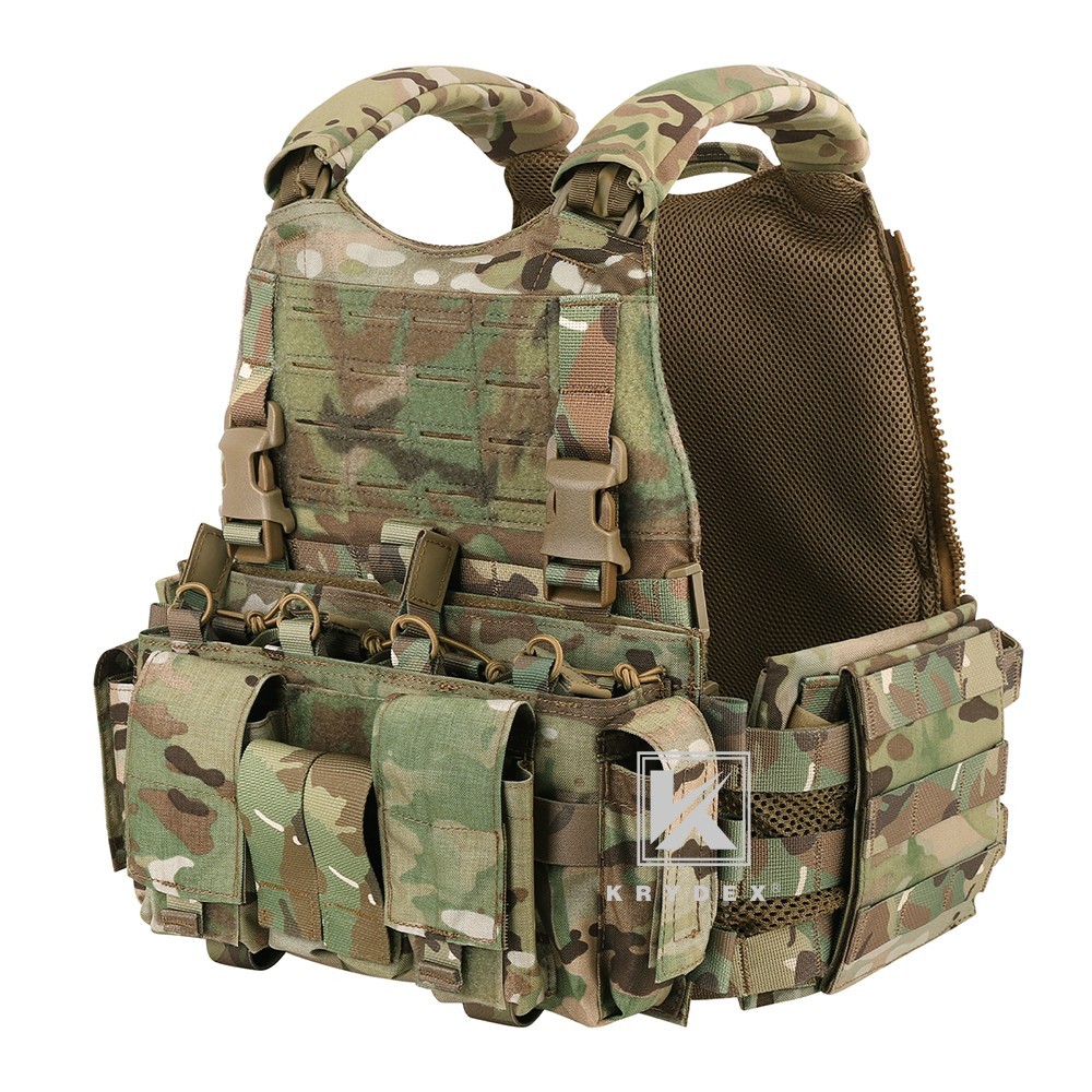 KRYDEX Tactical SCARAB Plate Carrier and MF IV Placard Front Panel Pouch MC Camo