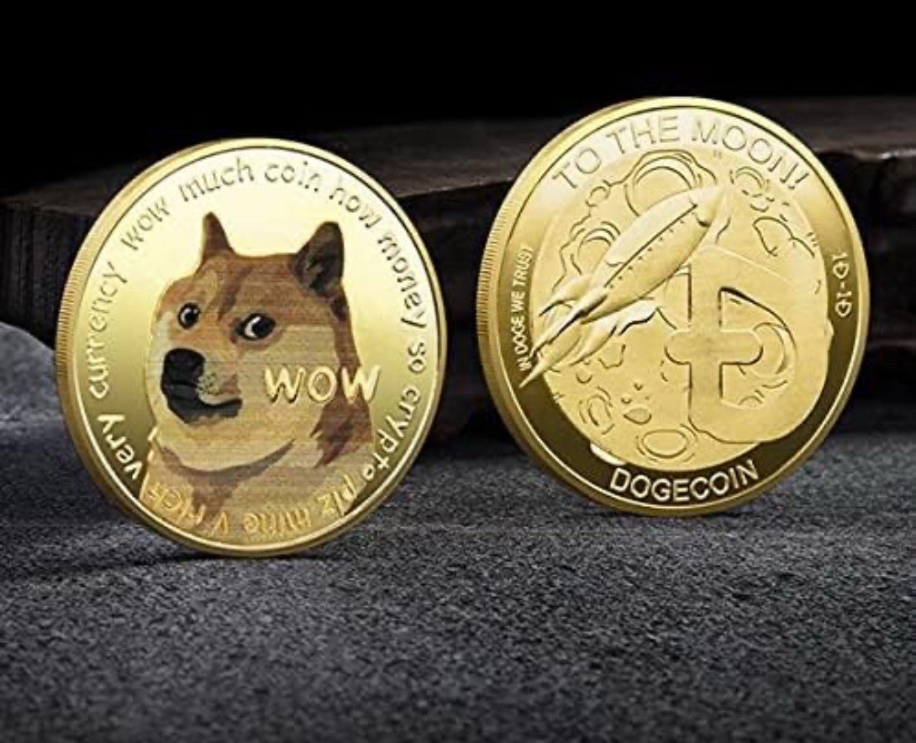 Dogecoin WOW To The Moon Doge Coin Dog Commemorative Gold Coin Limited Edition
