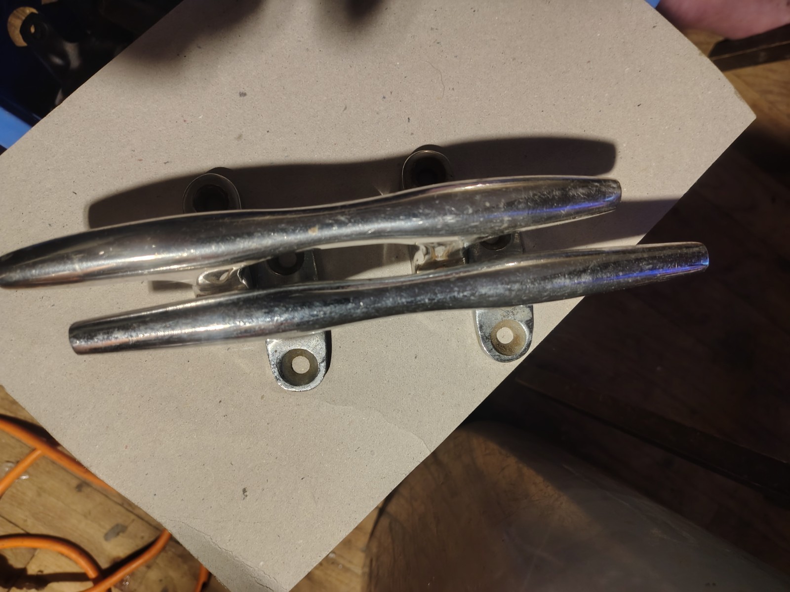 8" Chrome Over Bronze Deck Cleats