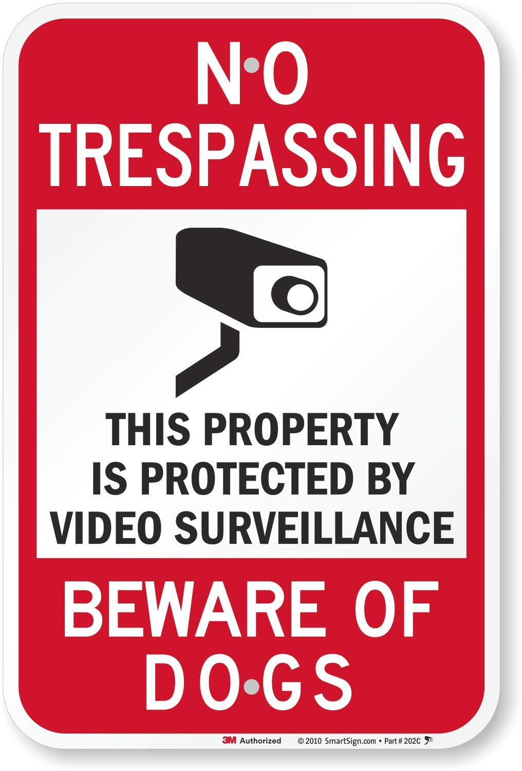 - T1-1095-Hi_12X18 No Trespassing - Property Protected by Video Surveillance, Be
