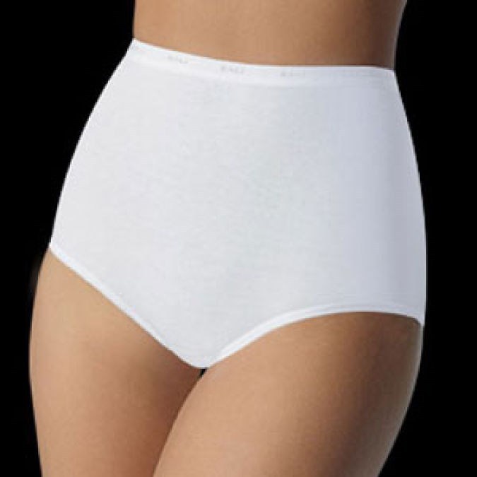 Bali Cotton/Spandex Stretch Full-Cut White Brief Plus Size 9/2XL