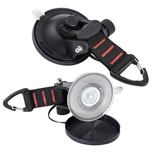  Suction Cups Hooks Heavy Duty Camper Black-2 Pieces Classic red line