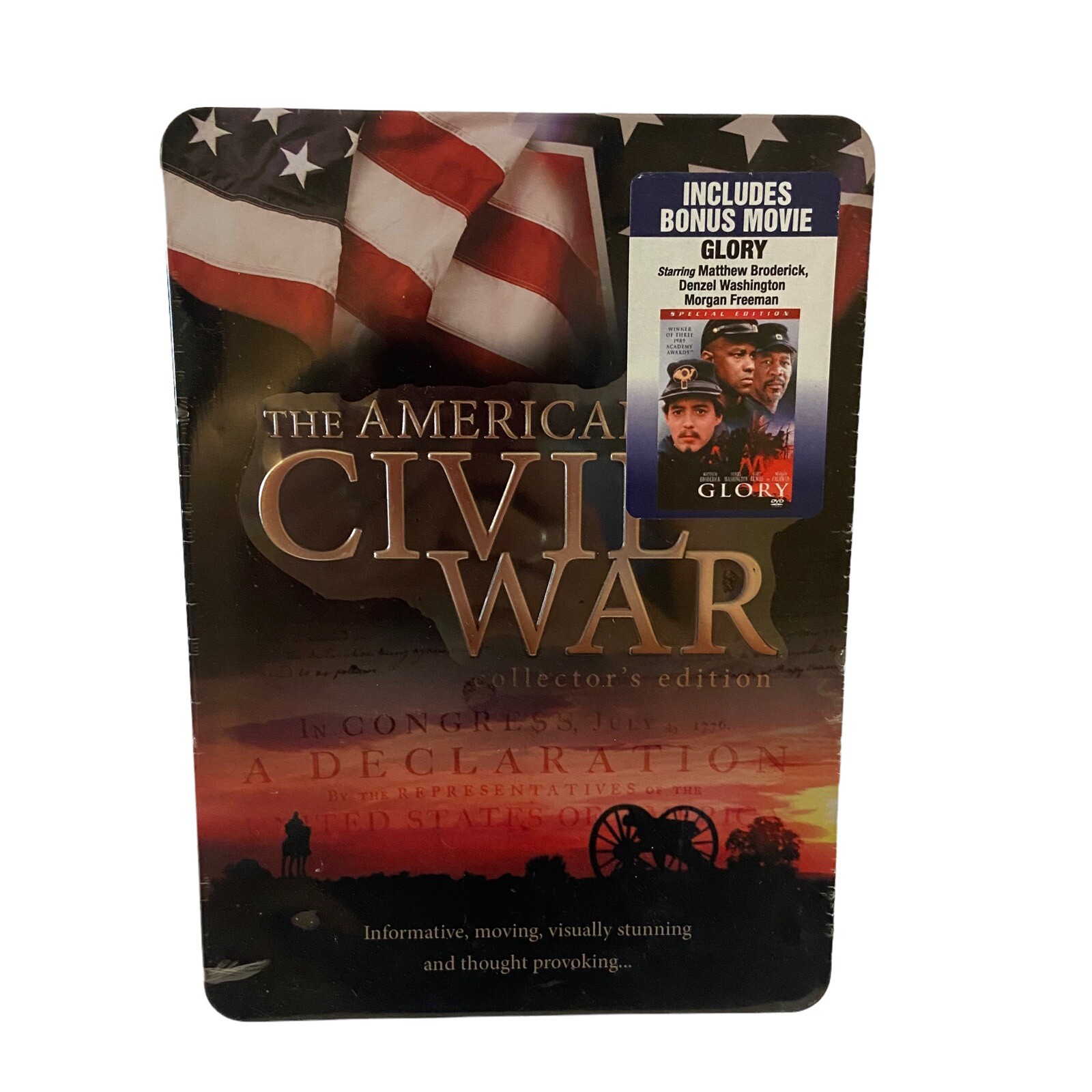 New The American Civil War 5 Disc Collectors Edition DVD Set Tin & Bonus Movie