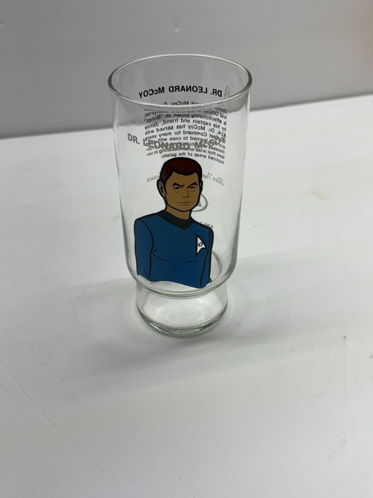 Vintage Dr Pepper 1976 Paramount Pictures Star Trek Dr Leonard Bones McCoy Glass