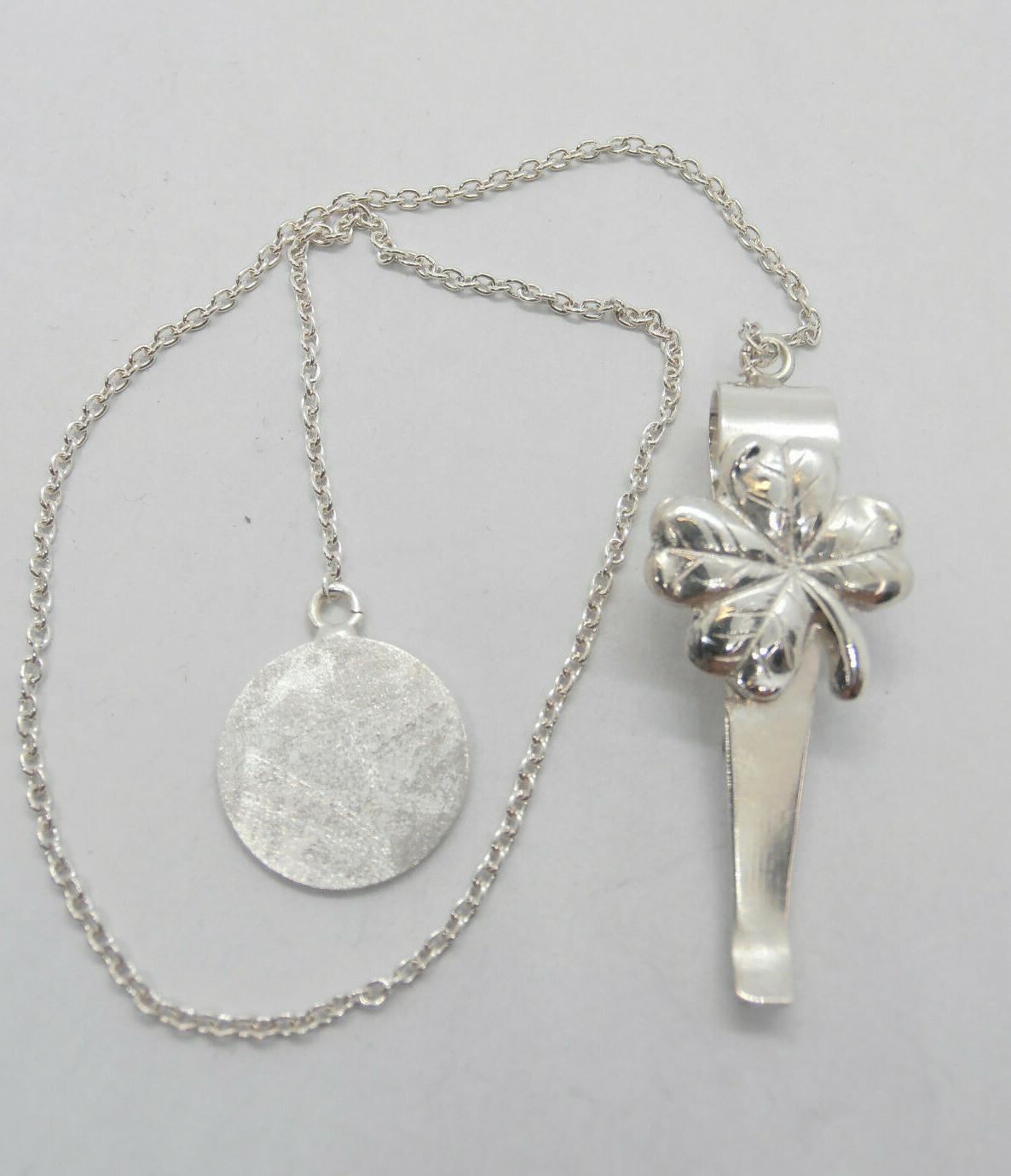 925 Silver Bookmark With Lucky Four Leaf Clover - Page Marker