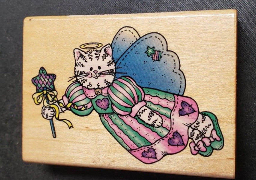 Kitty Angel Gina Johnson Rubber Stamp Crafts Christmas Gift Cat Lover