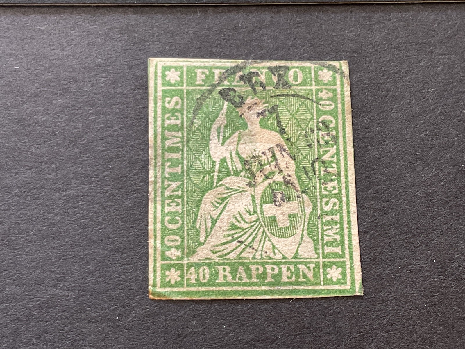 Switzerland 1854 Imperforated 45Rp   used stamp B3253